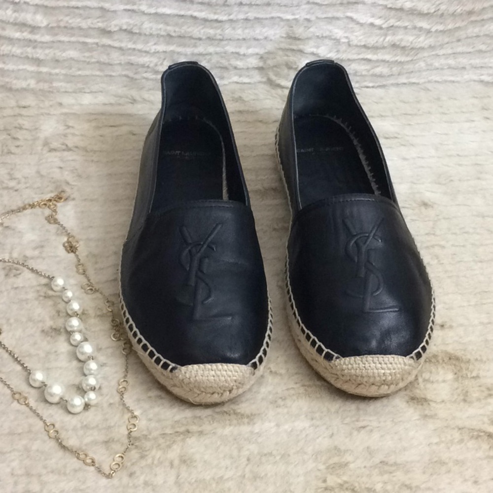 YVes Saint Laurent YSL espadrille size 39/9 black